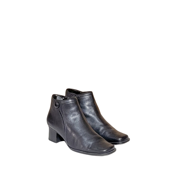 Vintage Women Black Leather Ankle Boots By White Mt. Size 8M/ Women Leather Boot - Picture 1 of 8